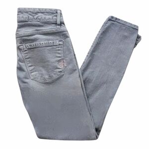 Rich & Skinny 24 Ankle-Zip Stretch Capri Jeans Light Gray Y2K